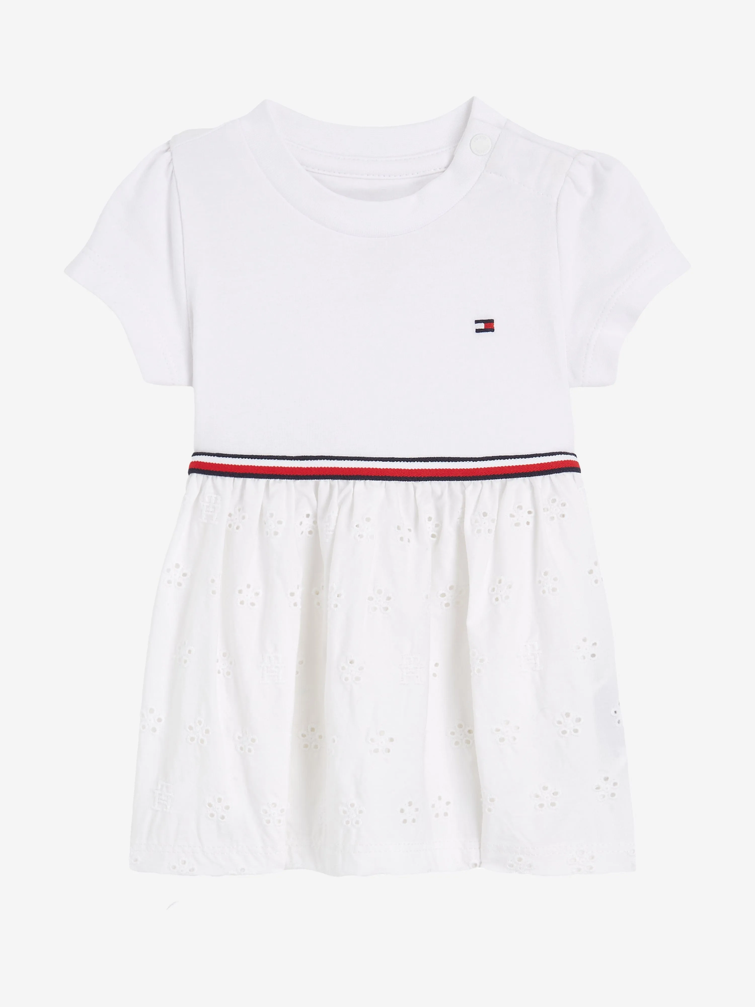 Tommy Hilfiger Baby Girls Broderie Combi Dress in White