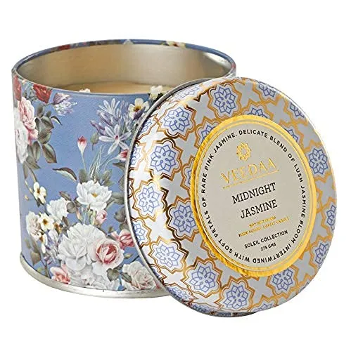 VEEDAA Midnight Jasmine Soy Wax Mason Tin Scented Candle (Burns 25 hours)