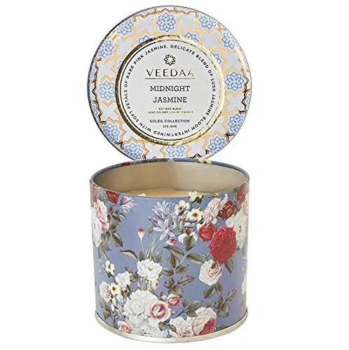 VEEDAA Midnight Jasmine Soy Wax Mason Tin Scented Candle (Burns 25 hours)