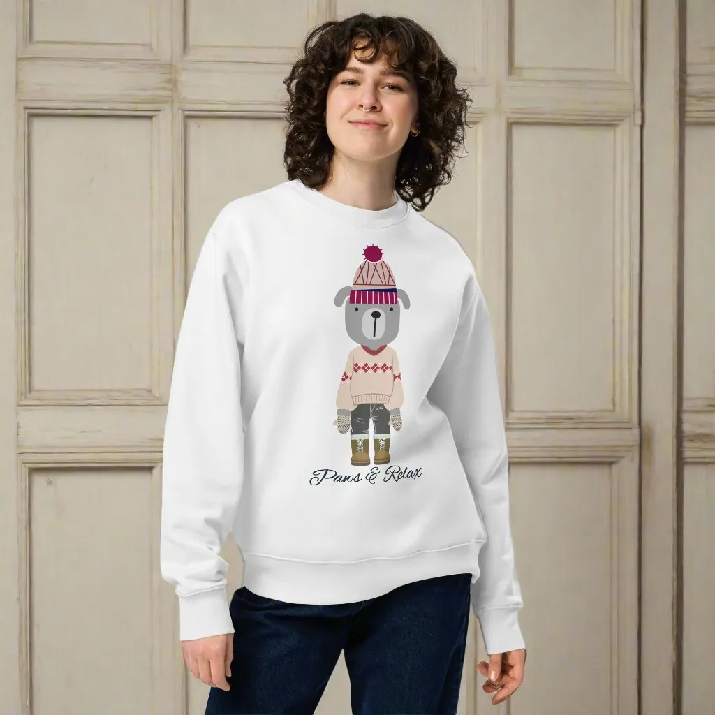 Vegan Organic Cotton Sweatshirt | Dog Lover Winter Design