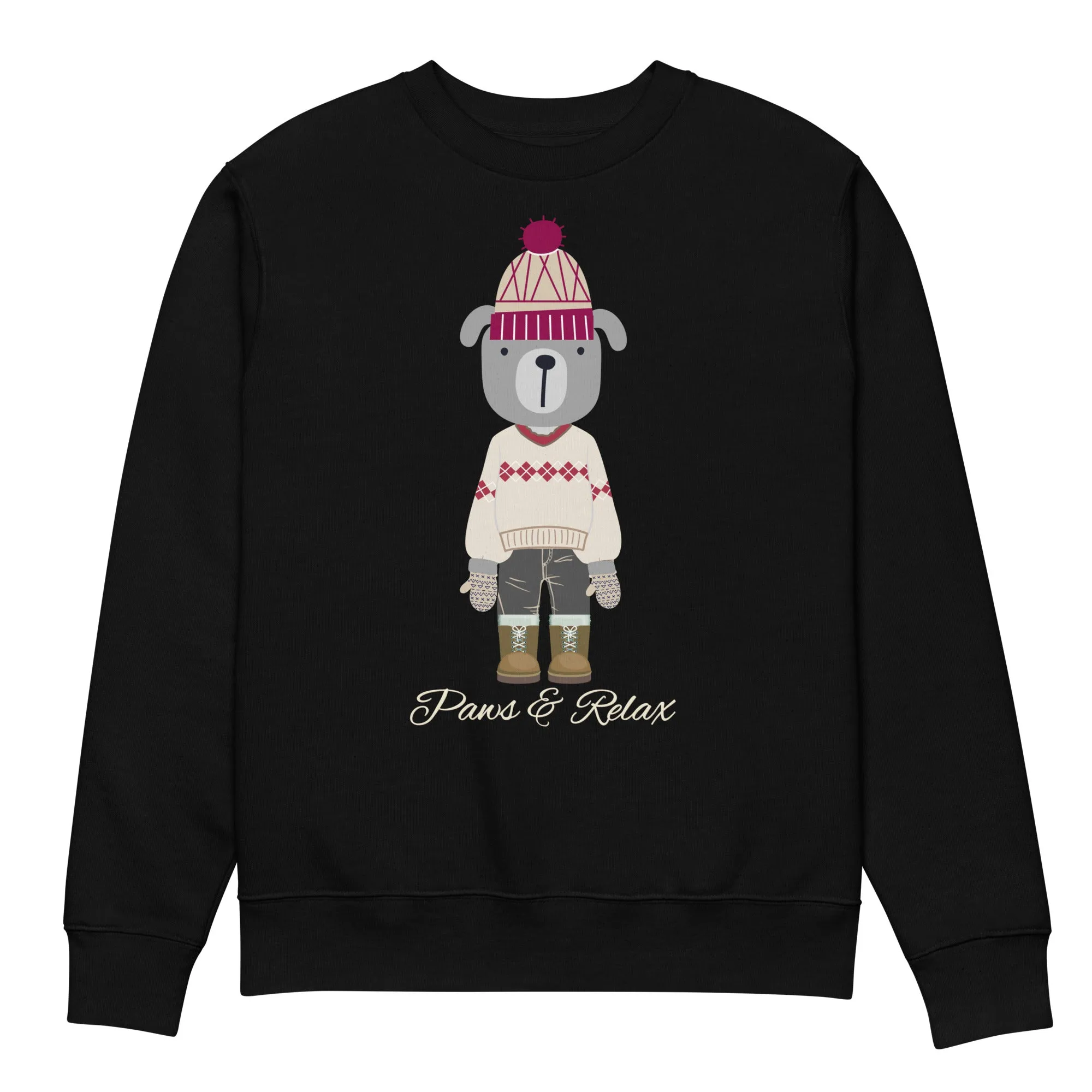 Vegan Organic Cotton Sweatshirt | Dog Lover Winter Design