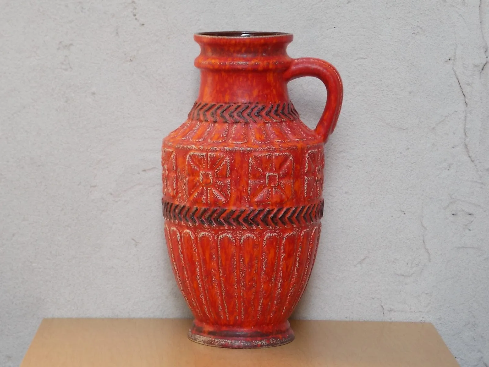 Very Large Orange Vase from West German