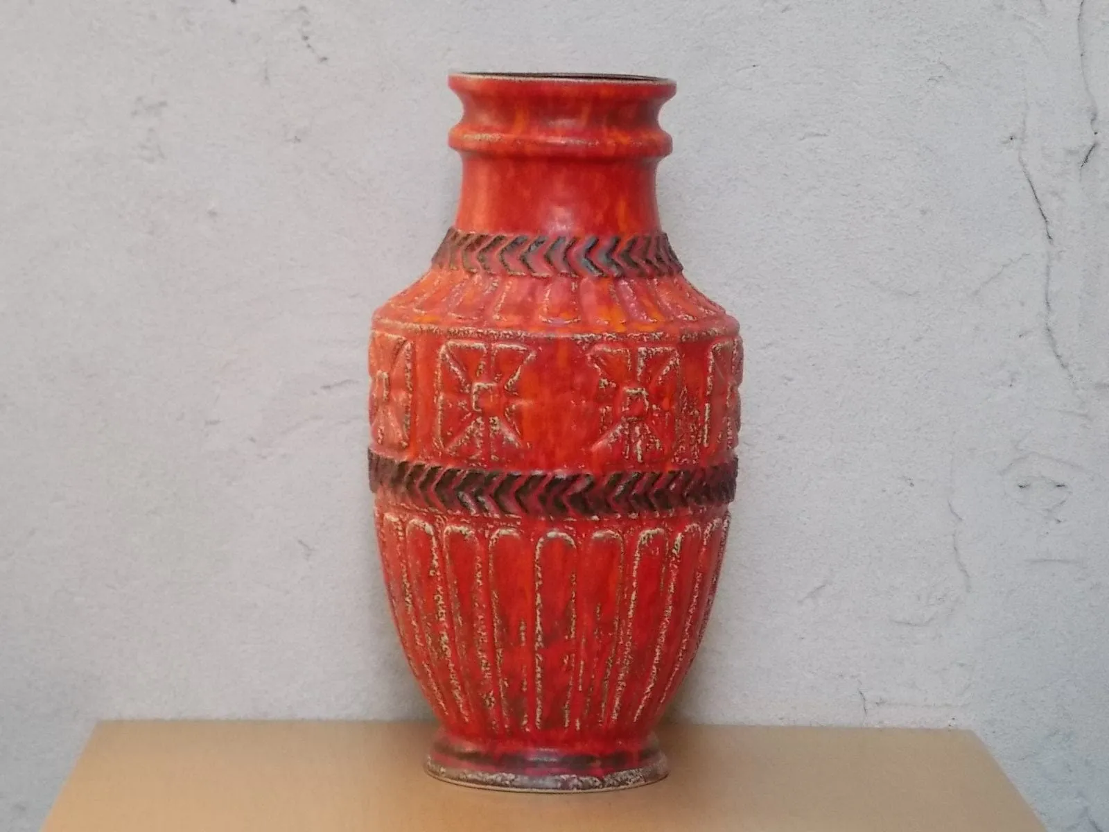 Very Large Orange Vase from West German