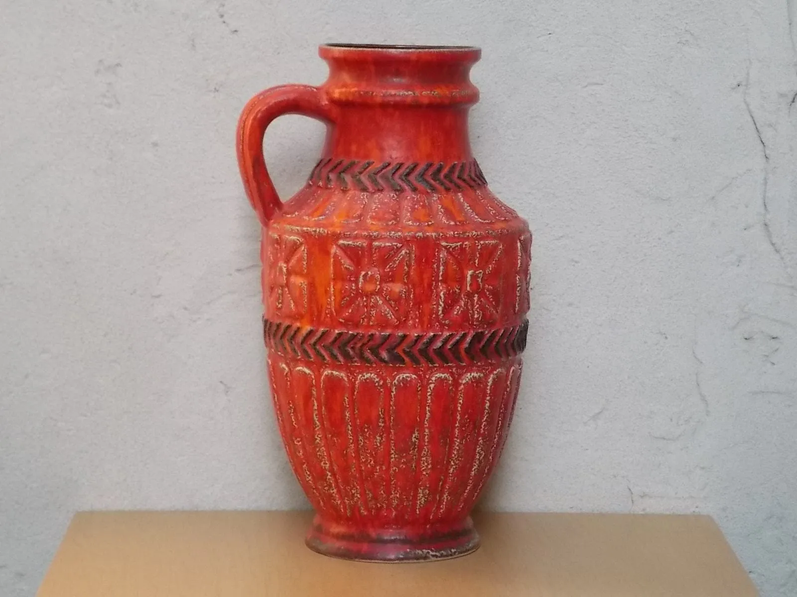 Very Large Orange Vase from West German