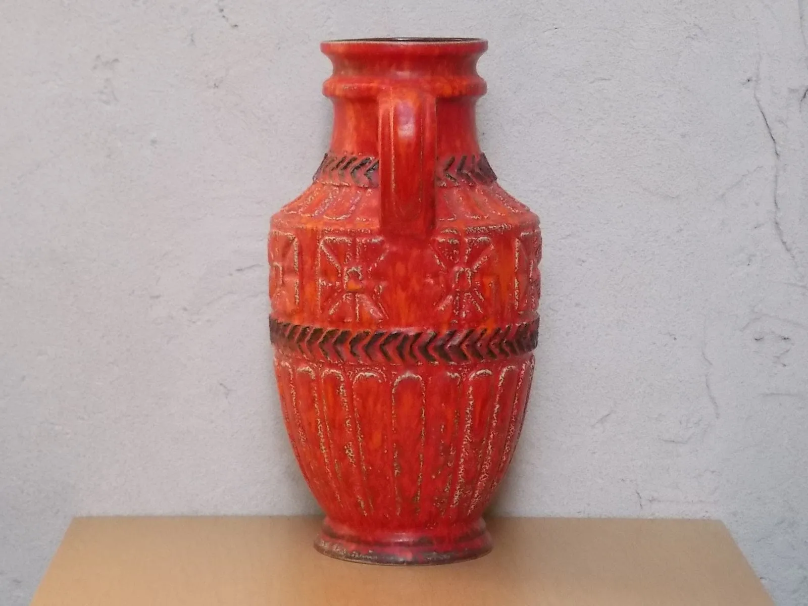 Very Large Orange Vase from West German