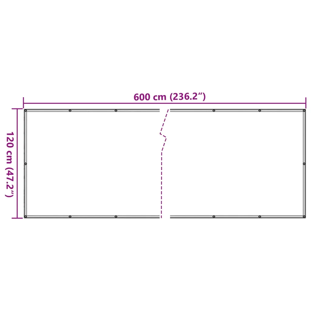 vidaXL Balcony Screen Beige 120x600 cm Oxford Fabric