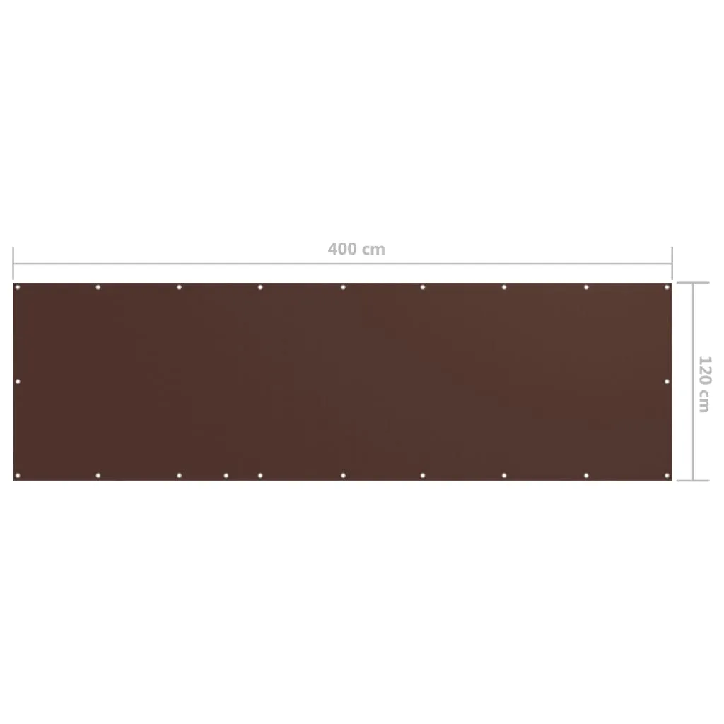 vidaXL Balcony Screen Brown 120x400 cm Oxford Fabric