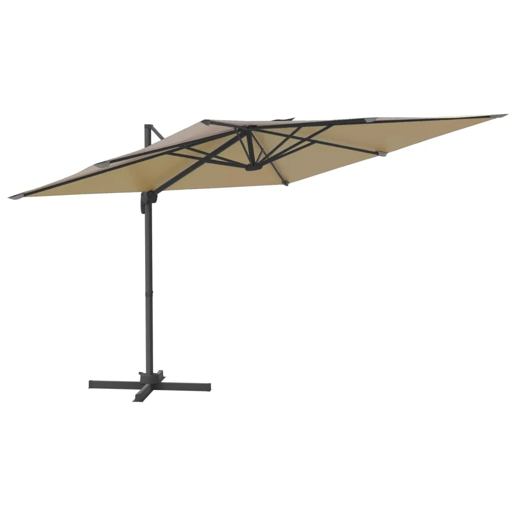 vidaXL Cantilever Garden Parasol with Aluminium Pole Taupe 400x300 cm