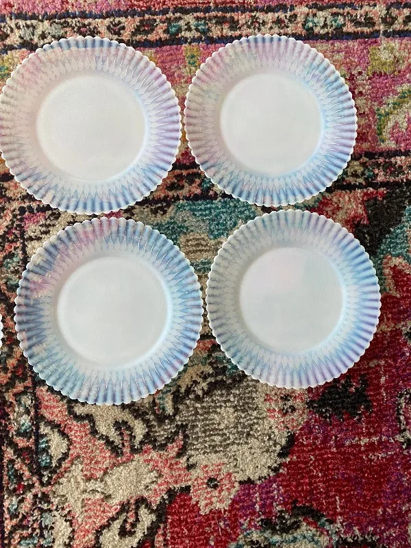 Vintage Depression Glass Plates - 1930s Macbeth Evans Petalware Monax Plates - set of 6 Mid Century Modern