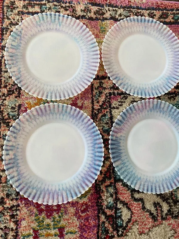 Vintage Depression Glass Plates - 1930s Macbeth Evans Petalware Monax Plates - set of 6 Mid Century Modern