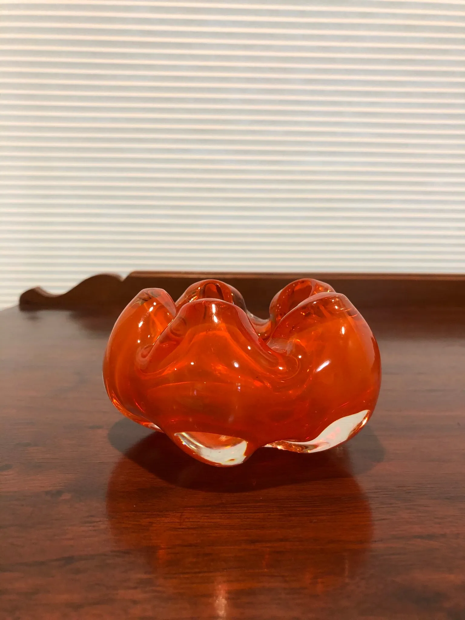 Vintage Mod MURANO Orange Art Glass Bowl | Trinket Dish | Ashtray