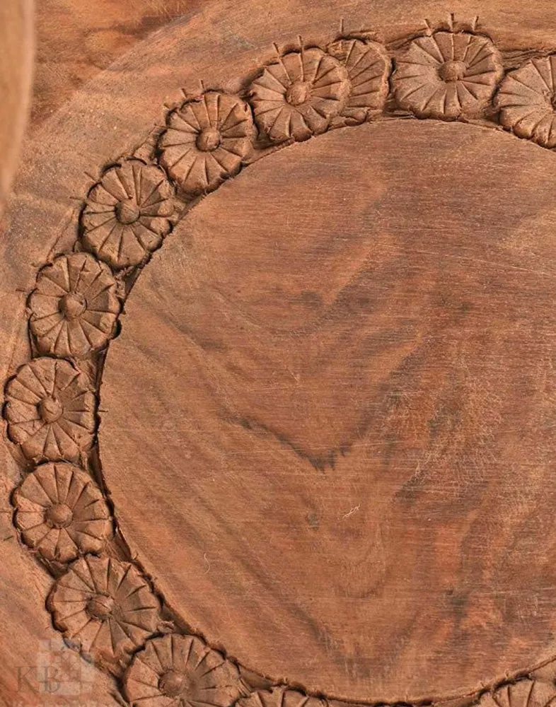 Walnut Wood Carved Tree of Life Cake Stand