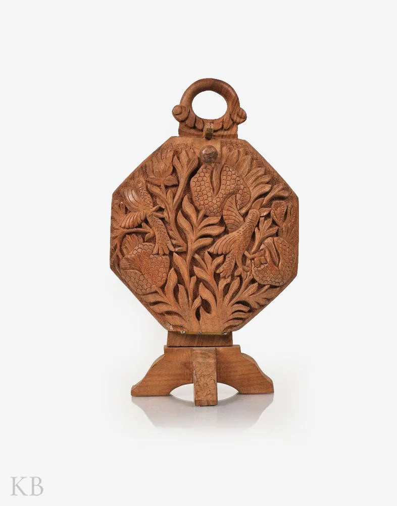 Walnut Wood Carved Tree of Life Cake Stand