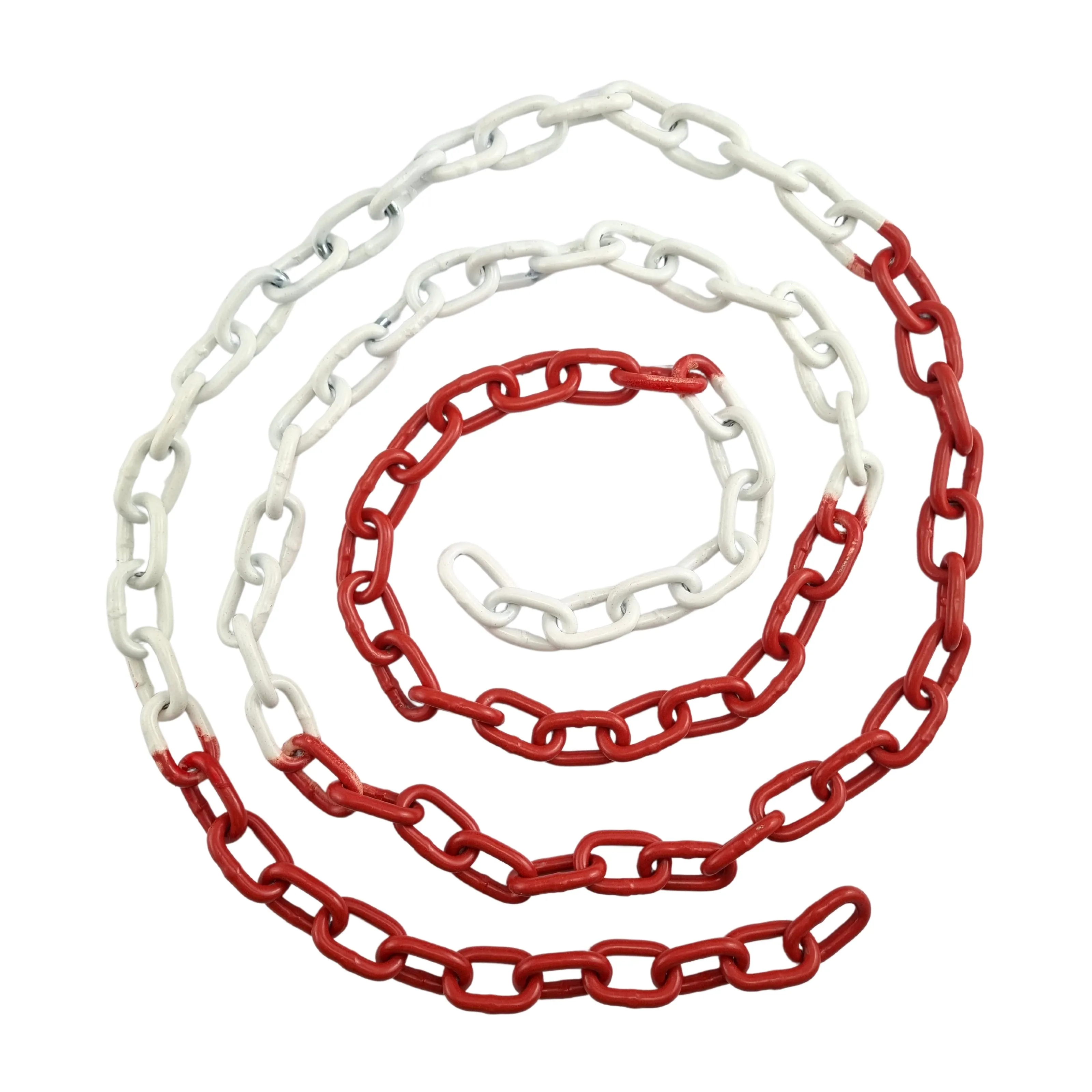 Welded Steel Chain - Red and White Alternating Powder Coated