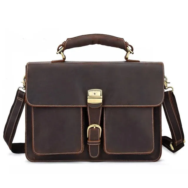 West Louis™ Retro Leather Briefcase