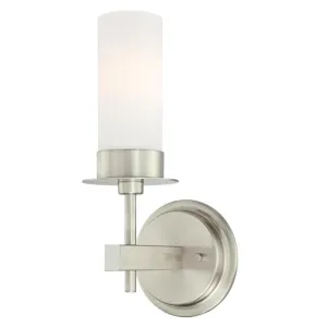 Westinghouse 6327300 1 Light Wall Brushed Nickel Finish with Frosted Opal Glass