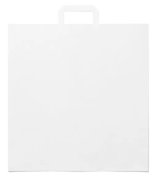 White Kraft Folded Handle Paper Bags