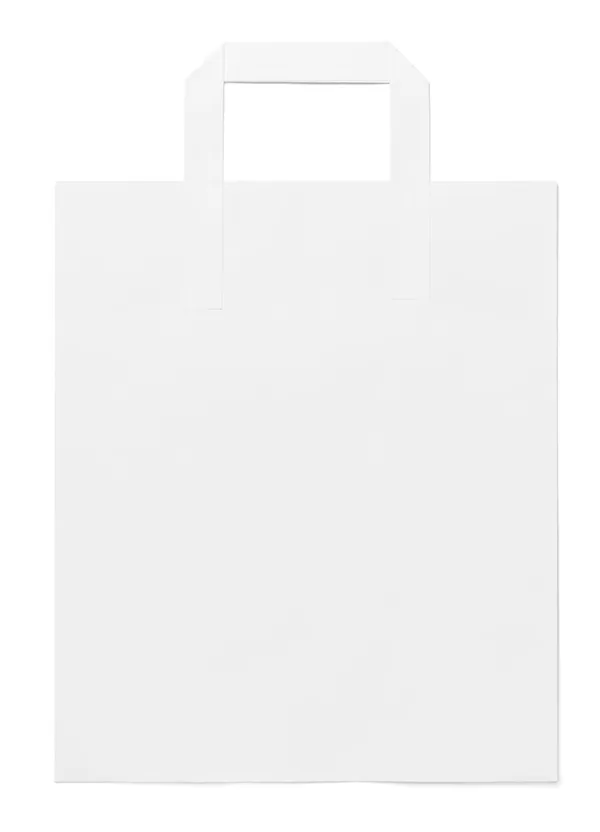 White Kraft Folded Handle Paper Bags