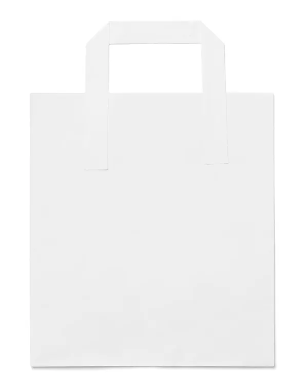 White Kraft Folded Handle Paper Bags