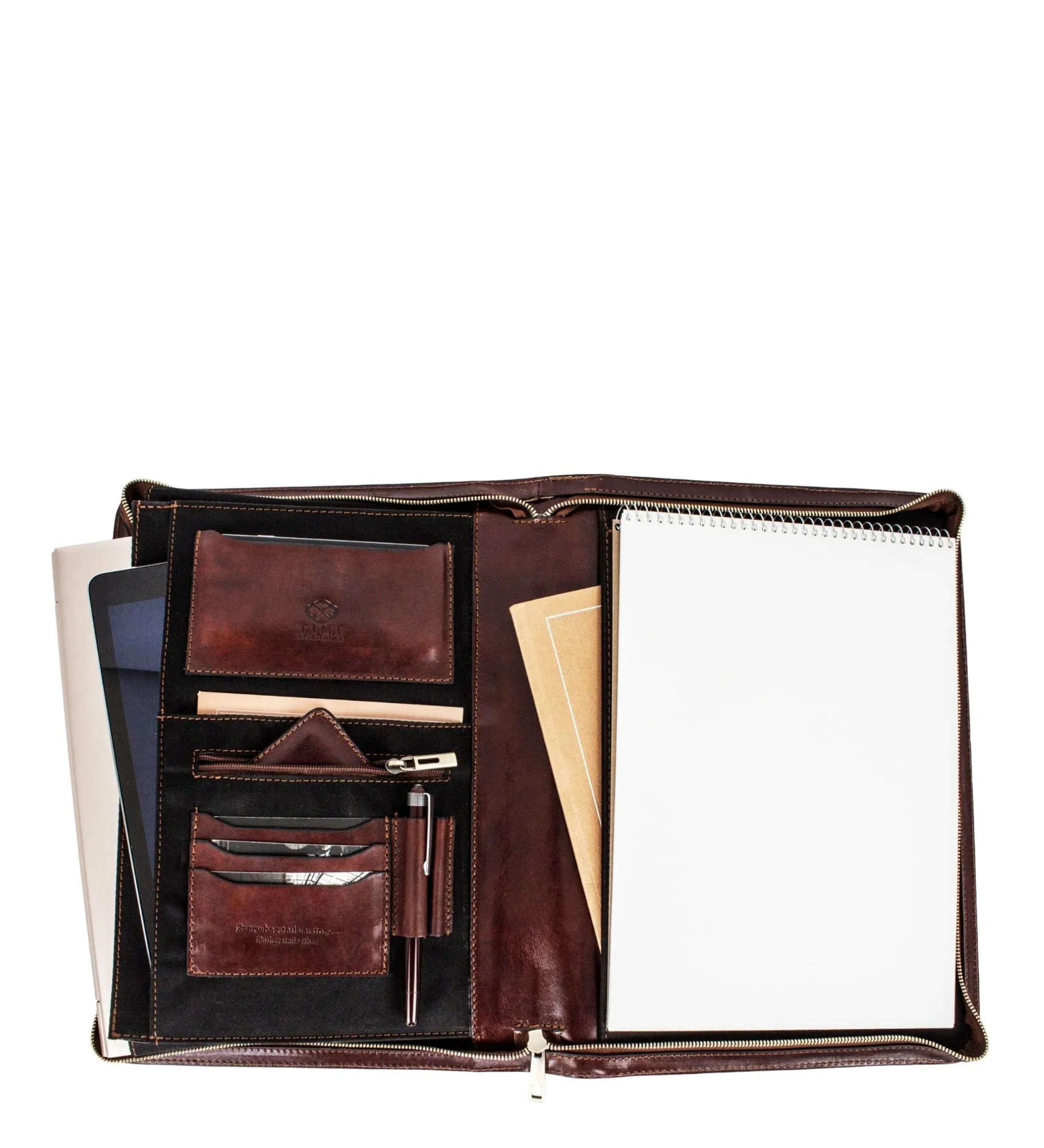 Womens Leather A4 Documents Folder Organizer - Candide