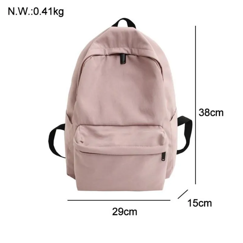 Women's Waterproof Nylon Solid Colored Travel Backpack