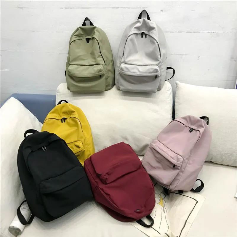 Women's Waterproof Nylon Solid Colored Travel Backpack