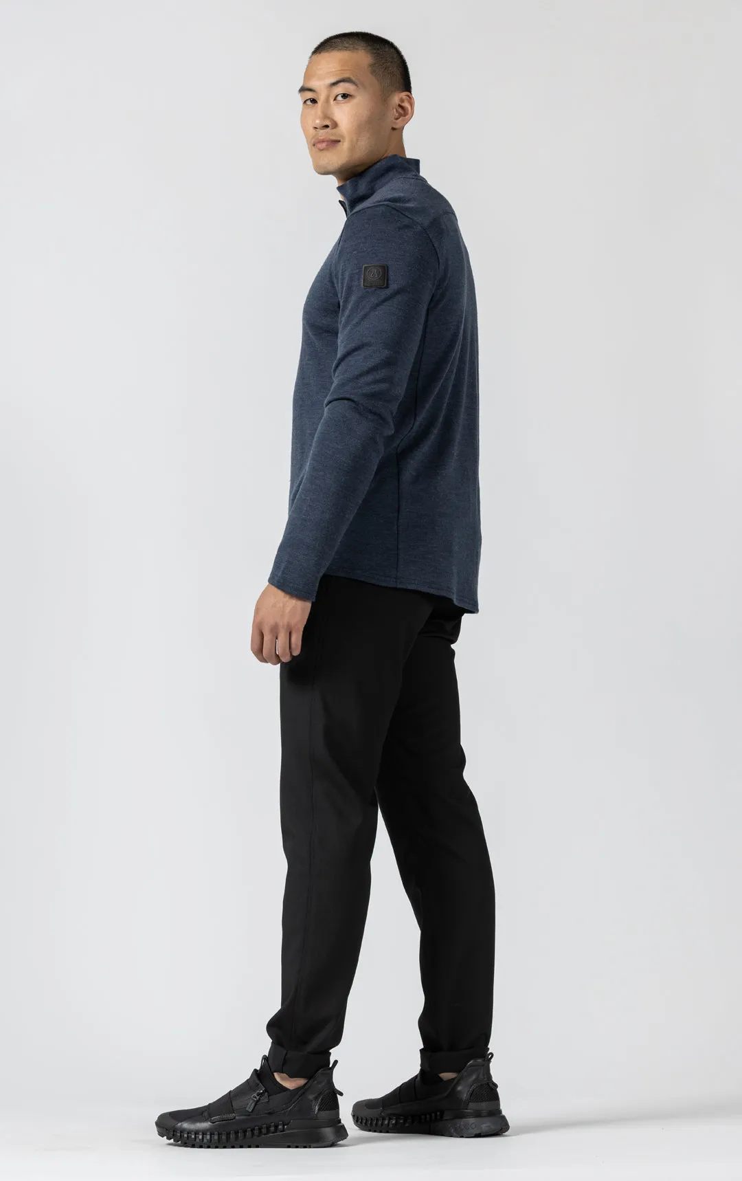 WOOL BLEND SLIM LEG TROUSER