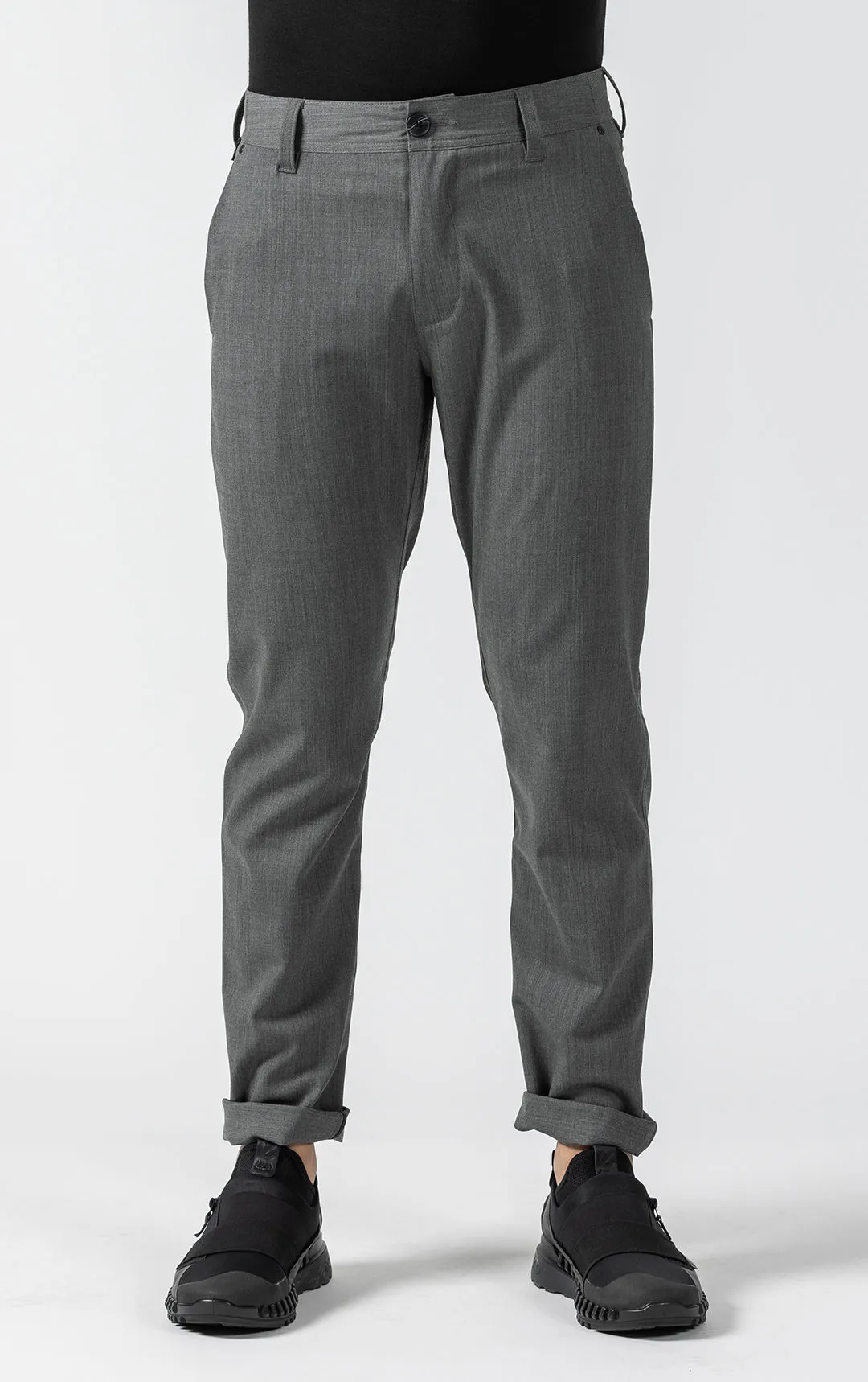 WOOL BLEND SLIM LEG TROUSER