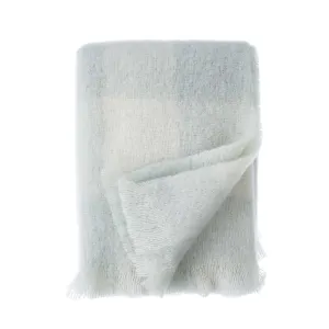 Wool Company Classic Mohair Throw Pistachio Check