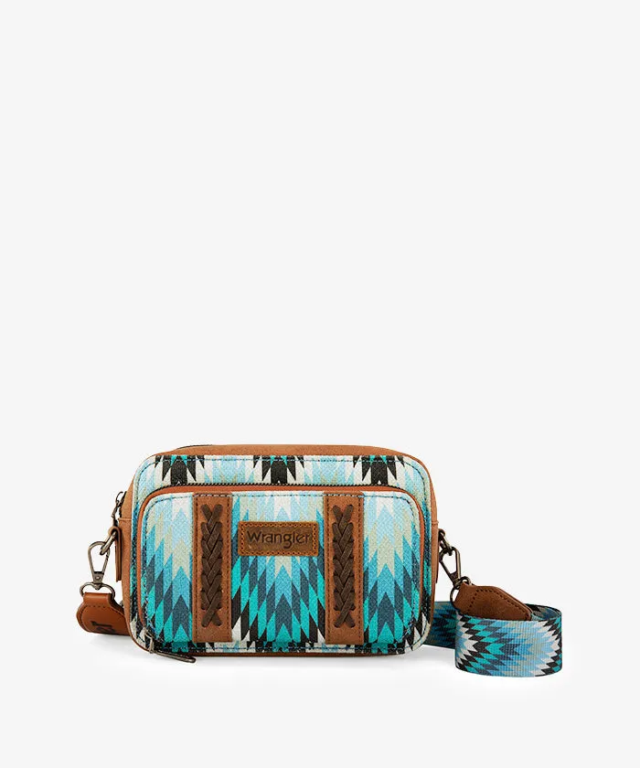 Wrangler Southwestern Pattern Dual Sided Print Crossbody Purse