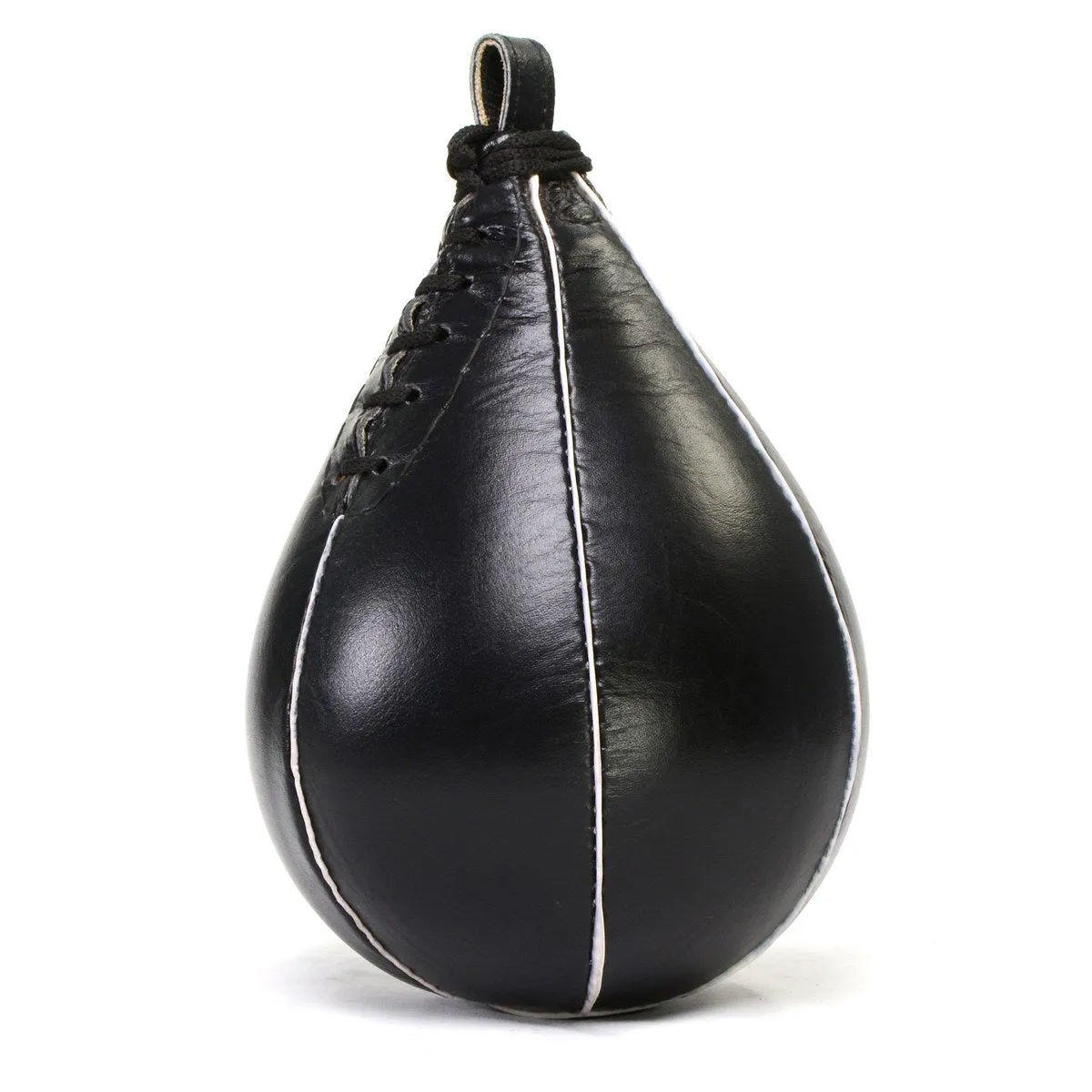 X Fitness XF8003 Speed Ball Boxing Cow Hide Leather MMA Speed Bag Muay Thai Training Speed Bag Punching Dodge Striking Bag Kit with Hanging Swivel for Workout-BLACK