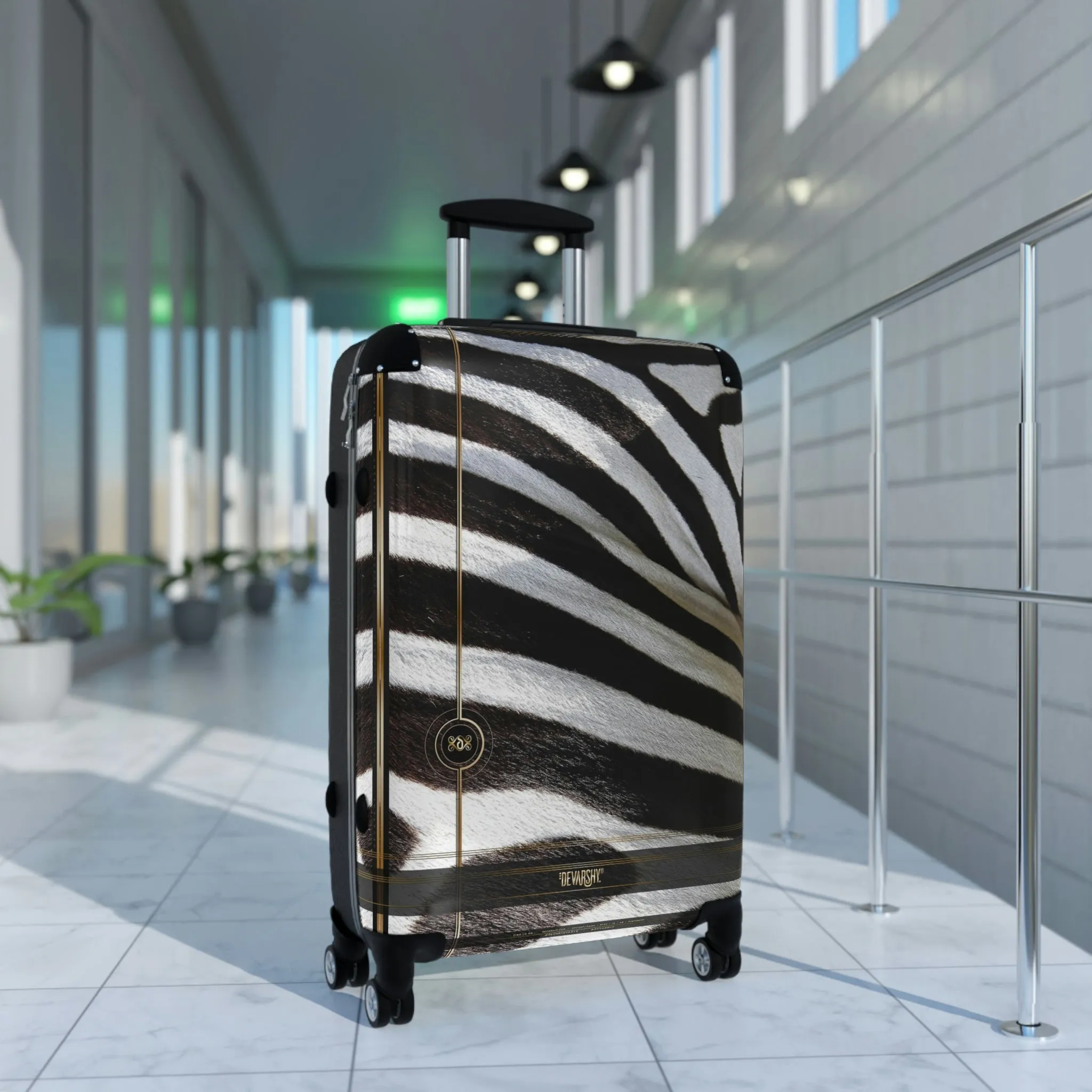 Zebra Print Suitcase Carry-on Suitcase Zebra Stripes Luggage Hard Shell Suitcase in 3 Sizes | 11222C