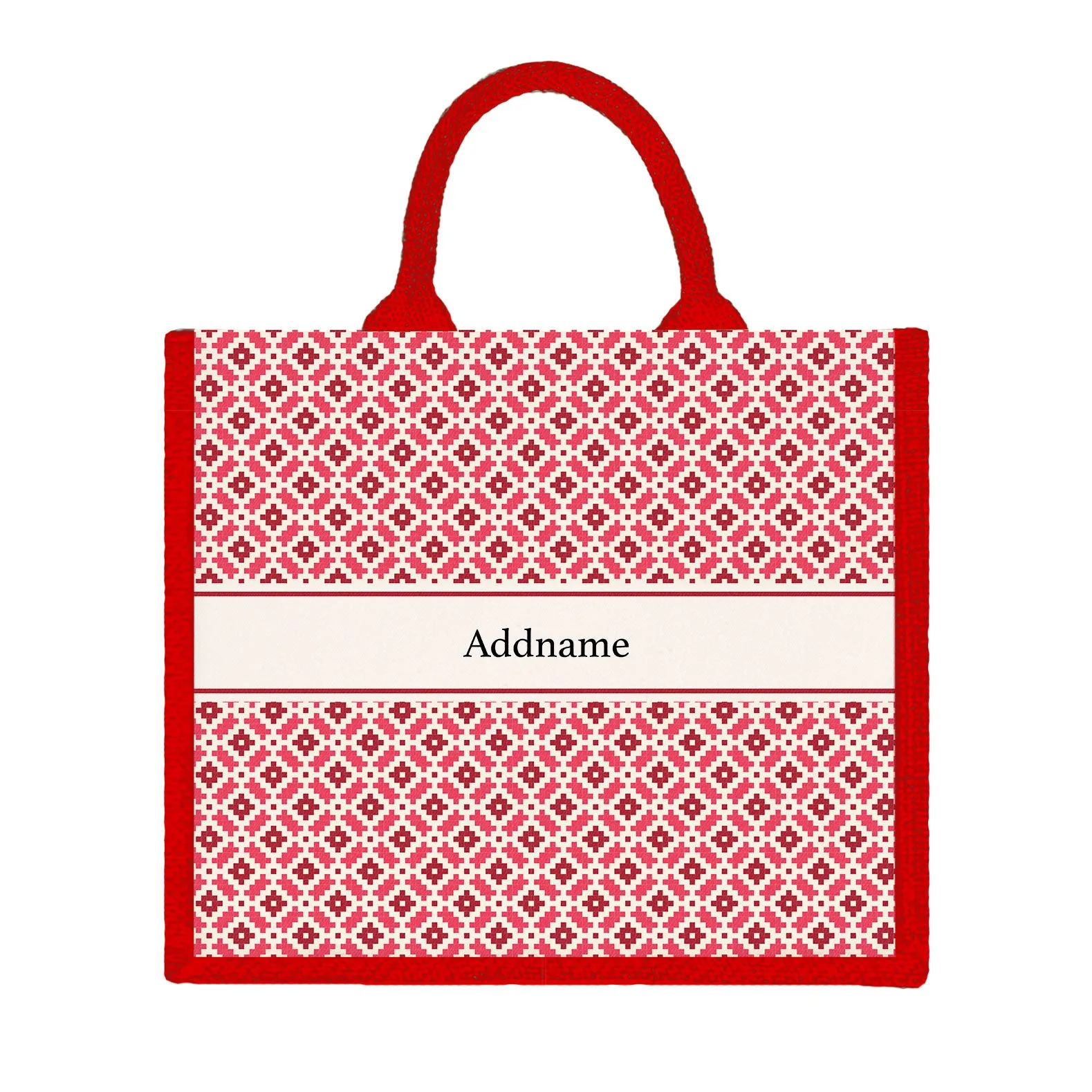 Zellige Moroccan & Mosaic Series Jute Tote Bag [FREE Custom Add Name]